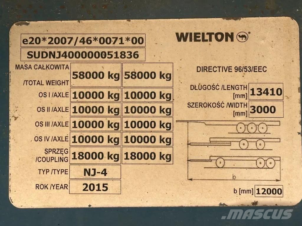 Wielton 4 AXLE WITH RAMPS Low loader yari çekiciler