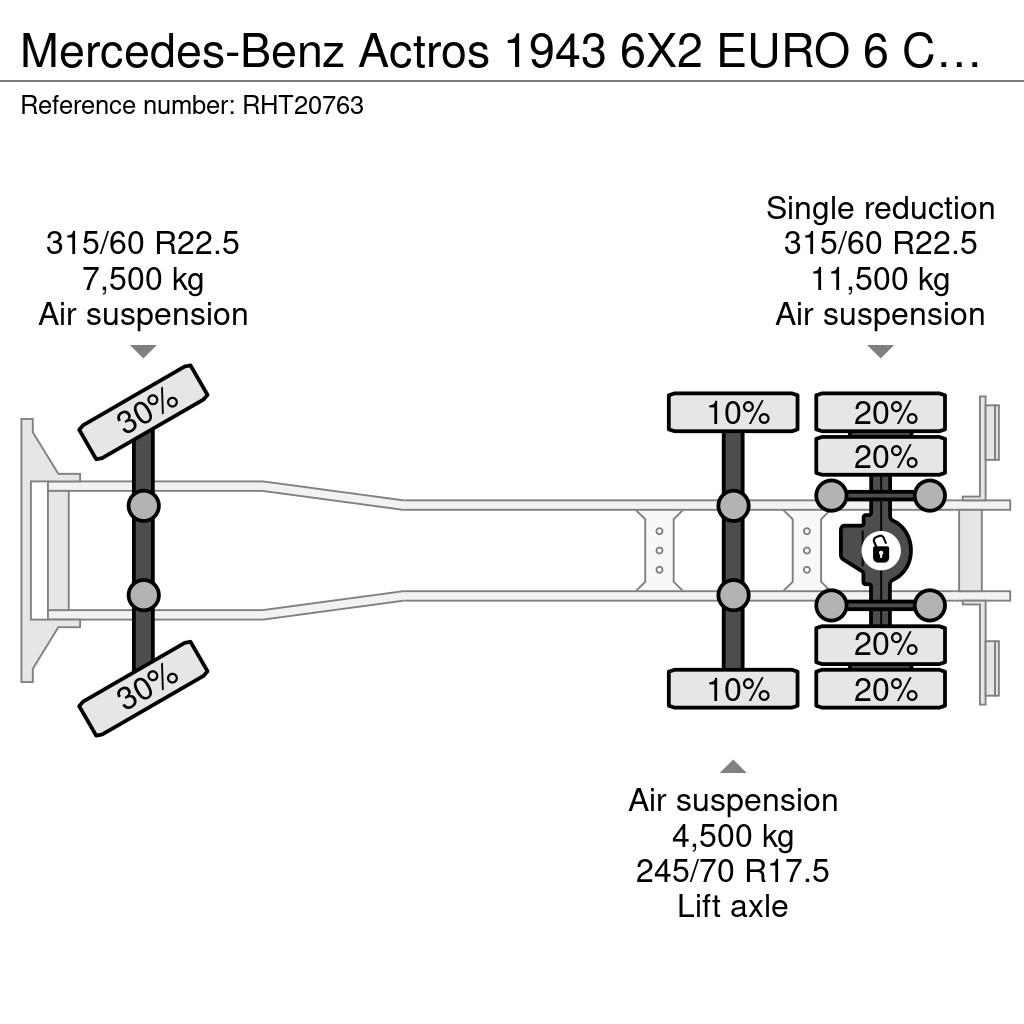 Mercedes-Benz Actros 1943 6X2 EURO 6 CHASSIS CABINE Camiones chasis