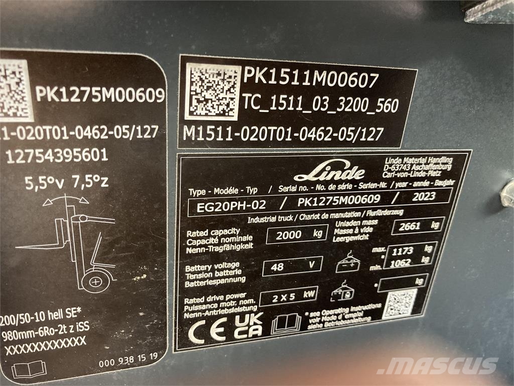 Linde EG20PH Ηλεκτρικά περονοφόρα ανυψωτικά κλαρκ