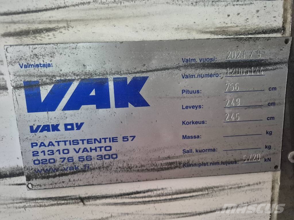 VAK kuormakori 7,7 kokoaivuauk.kori+pl-nostin صندوق
