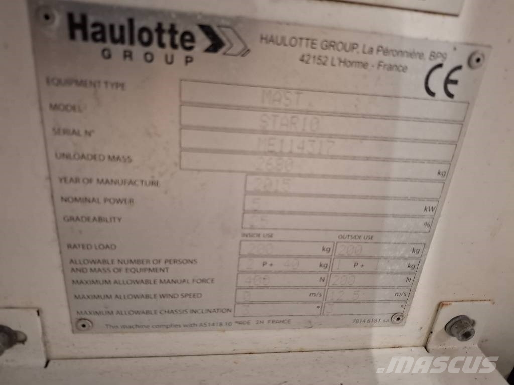 Haulotte Star 10 Telescoophoogwerkers