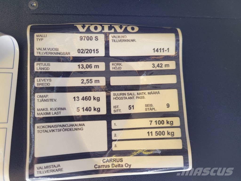 Volvo B8R 9700S EURO6 Autobuses tipo pullman
