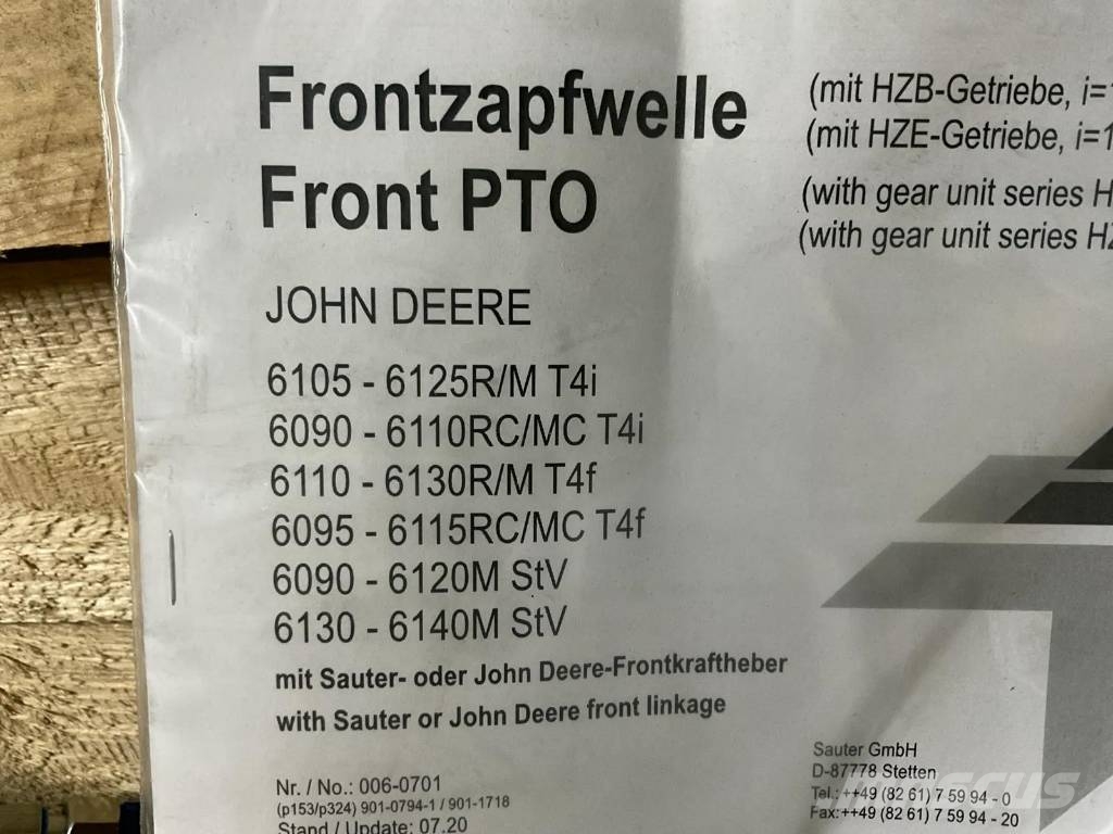John Deere Sauter Fronthef en frontaftakas NIEUW! € 4.050,- Lisävarusteet ja komponentit