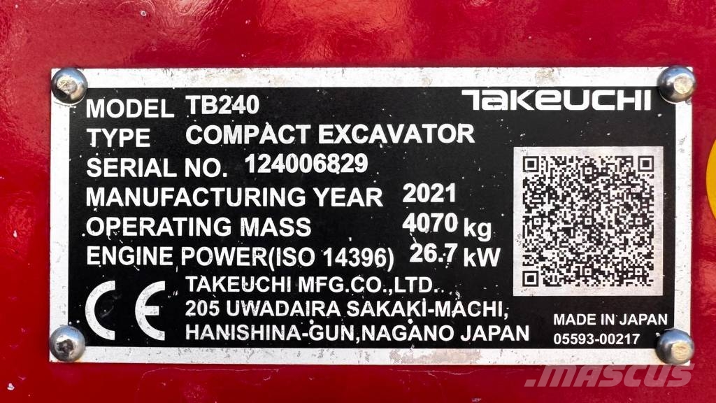 Takeuchi TB 240 Miniescavadeiras < 7t (Mini escavadeiras)