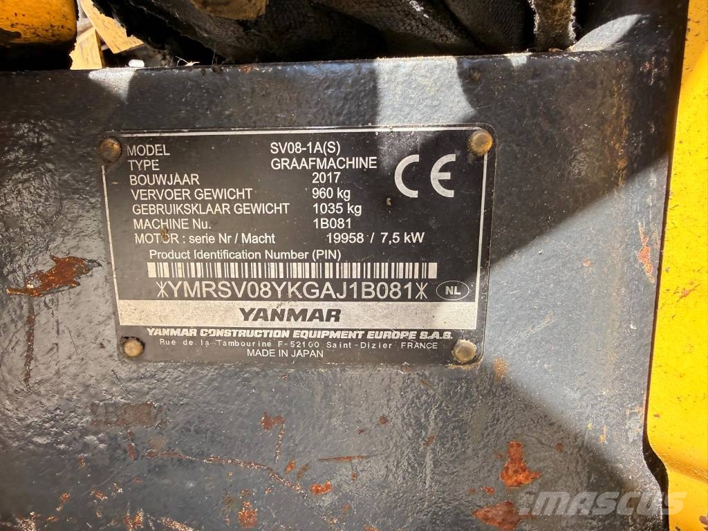 Yanmar SV 08-1 A حفارات صغيرة أقل من 7 طن (حفارات صغيرة)