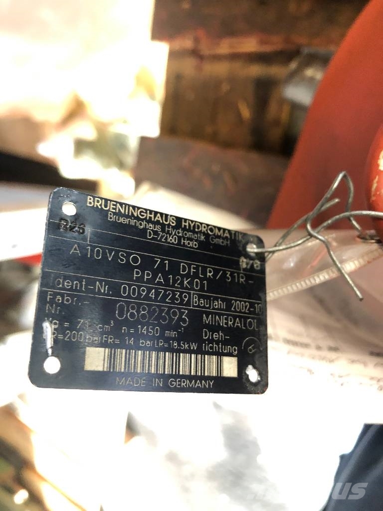 REX A10VSO 71 DFLR/31R-PPA12K01 Kiti naudoti statybos komponentai