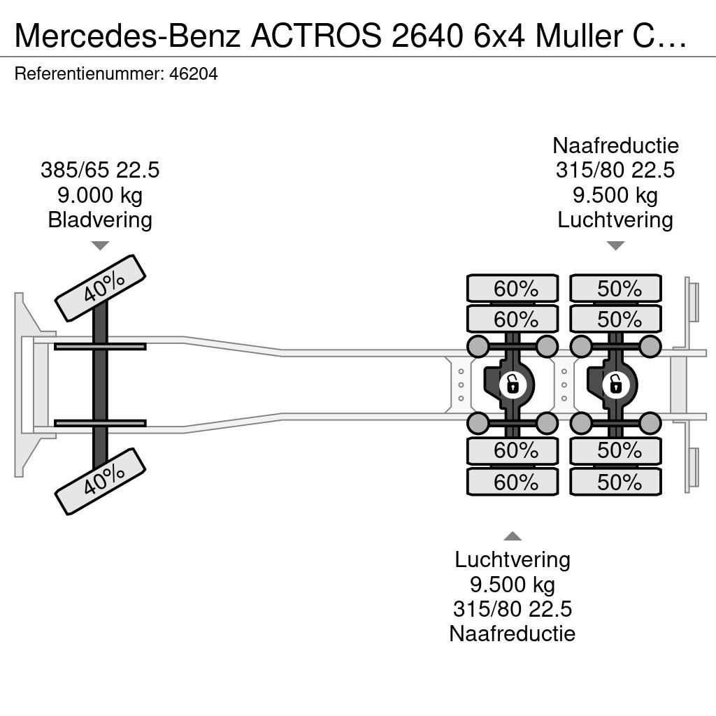 Mercedes-Benz ACTROS 2640 6x4 Muller Combi kolkenzuiger 콤비/진공 트럭