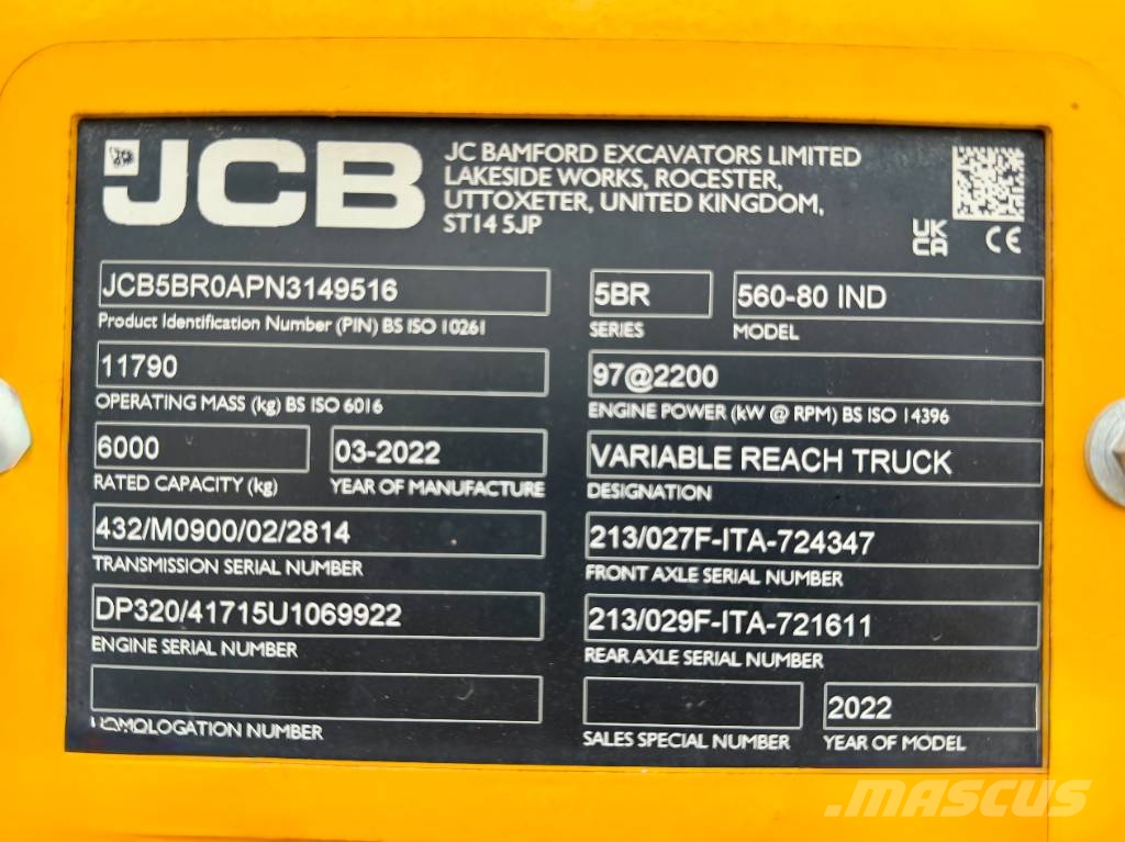 JCB 560-80 WM Carretillas telescópicas