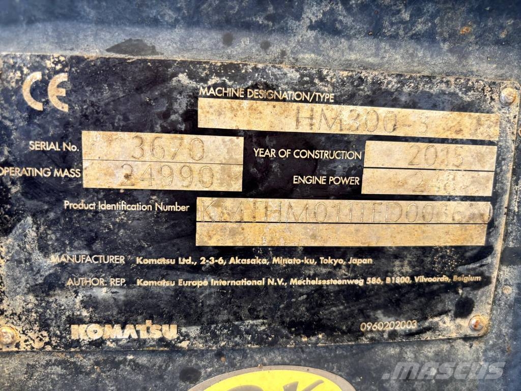 Komatsu HM 300-3 TAILGATE Artikulētie pašizgāzēji