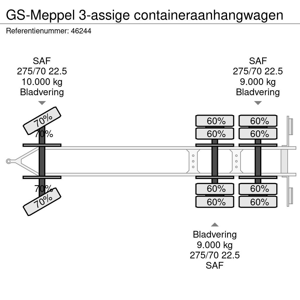 GS Meppel 3-assige containeraanhangwagen 컨테이너 트레일러