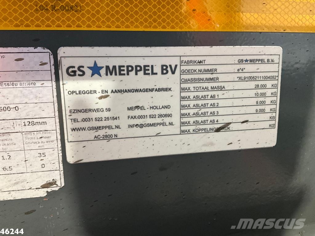 GS Meppel 3-assige containeraanhangwagen 컨테이너 트레일러