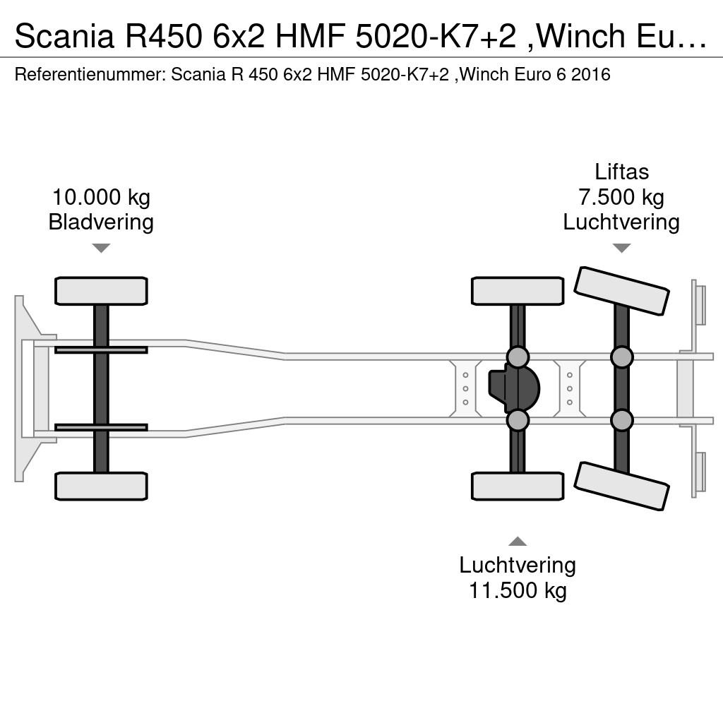 Scania R450 6x2 HMF 5020-K7+2 ,Winch Euro 6 Mobiilinosturit