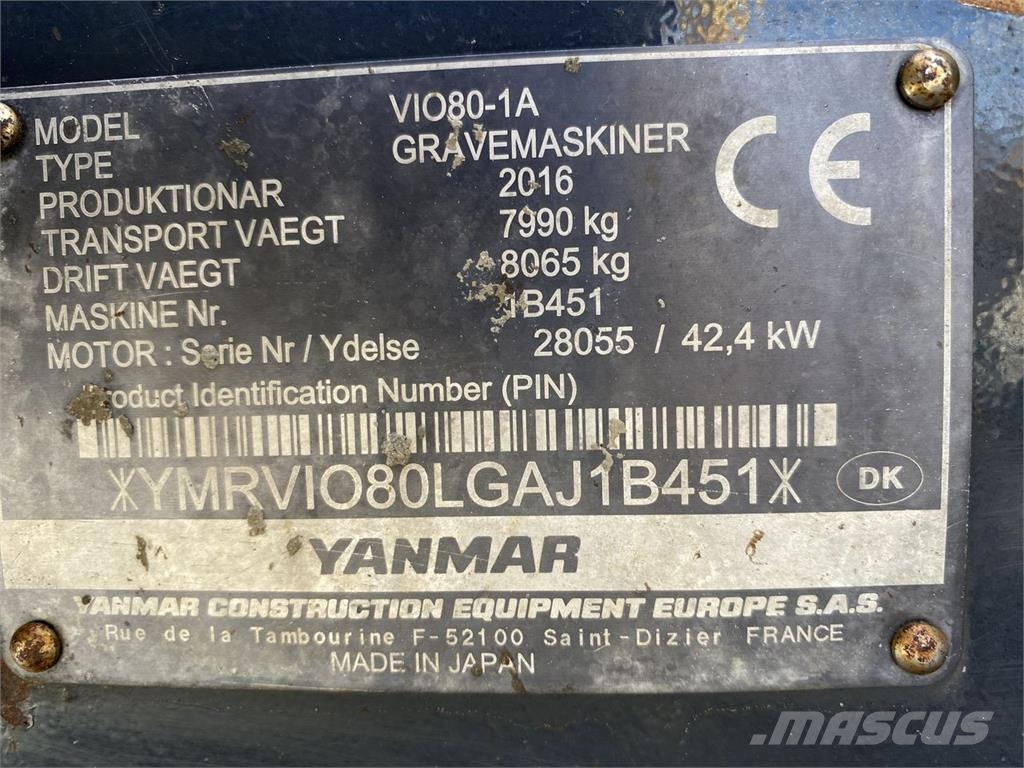 Yanmar VIO 80-1A حفارات بعجل