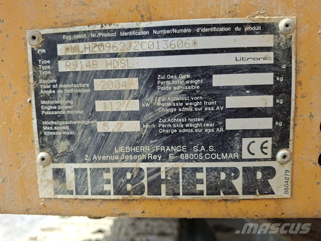 Liebherr R 914 B HD S L Roomikekskavaatorid