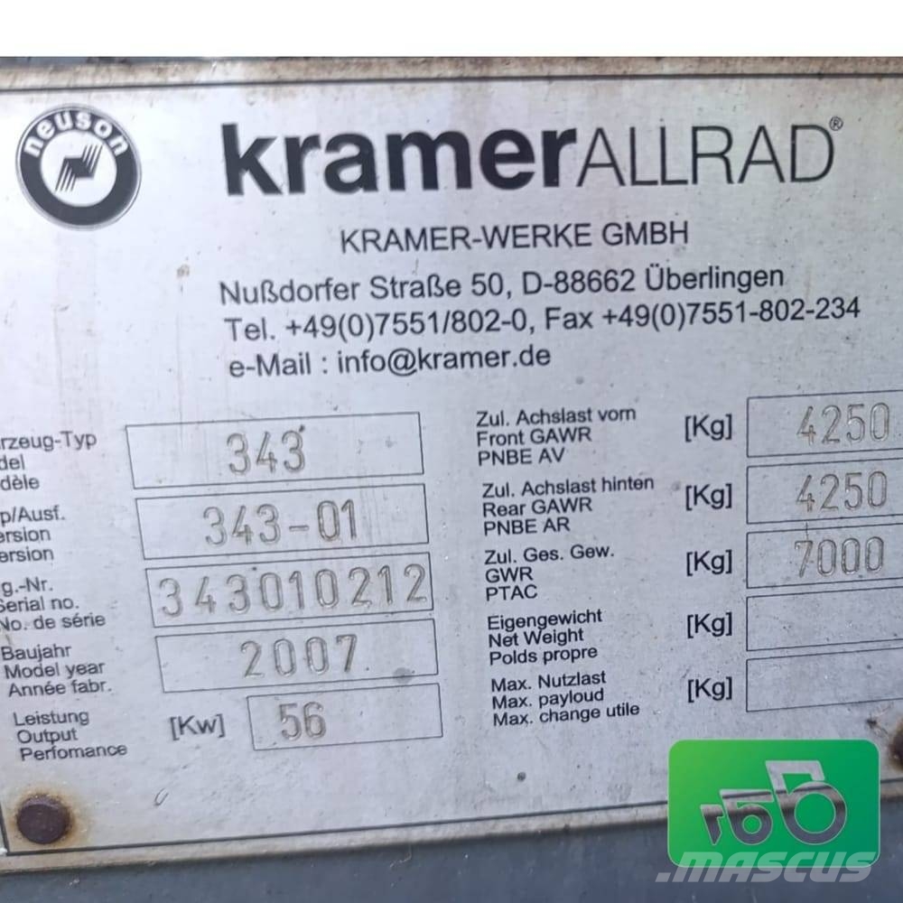 Kramer 343 ALLRAD 680 2007r. Parts Σασί - πλαίσιο
