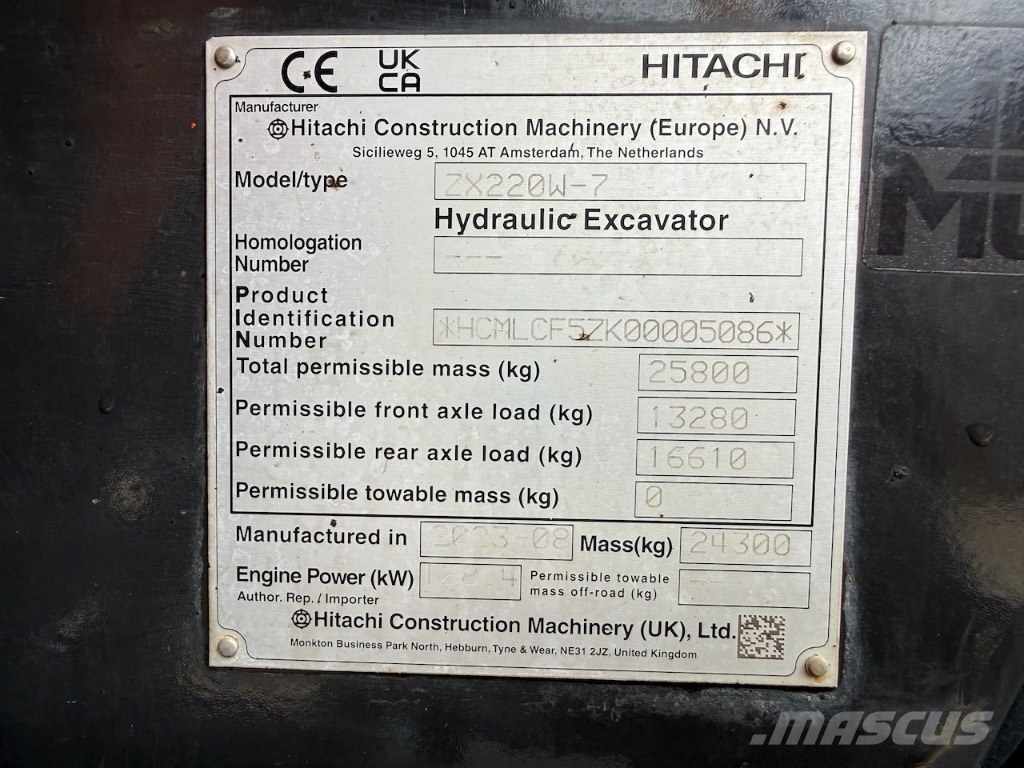 Hitachi ZX 220 W-7 - ZX 220 W - ZX 220 - ZX 180 - ZX 210 Bageri na kotačima