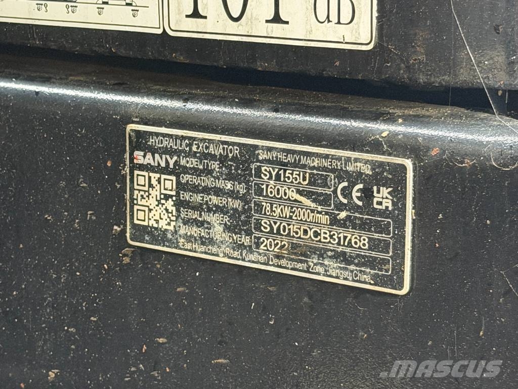 Sany SY 155 U Lánctalpas kotrók