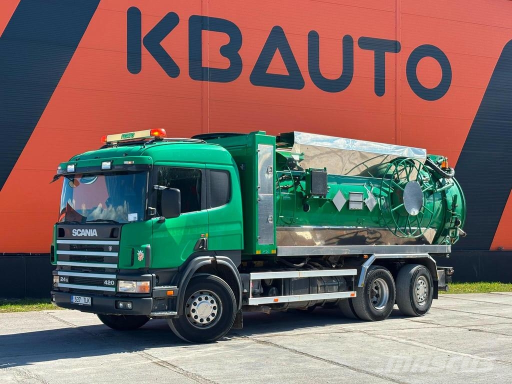 Scania P 124 6x2*4 ADR Rolba TANK 8000 l + 8000 l / VACUU Kombinuotos paskirties / vakuuminiai sunkvežimiai