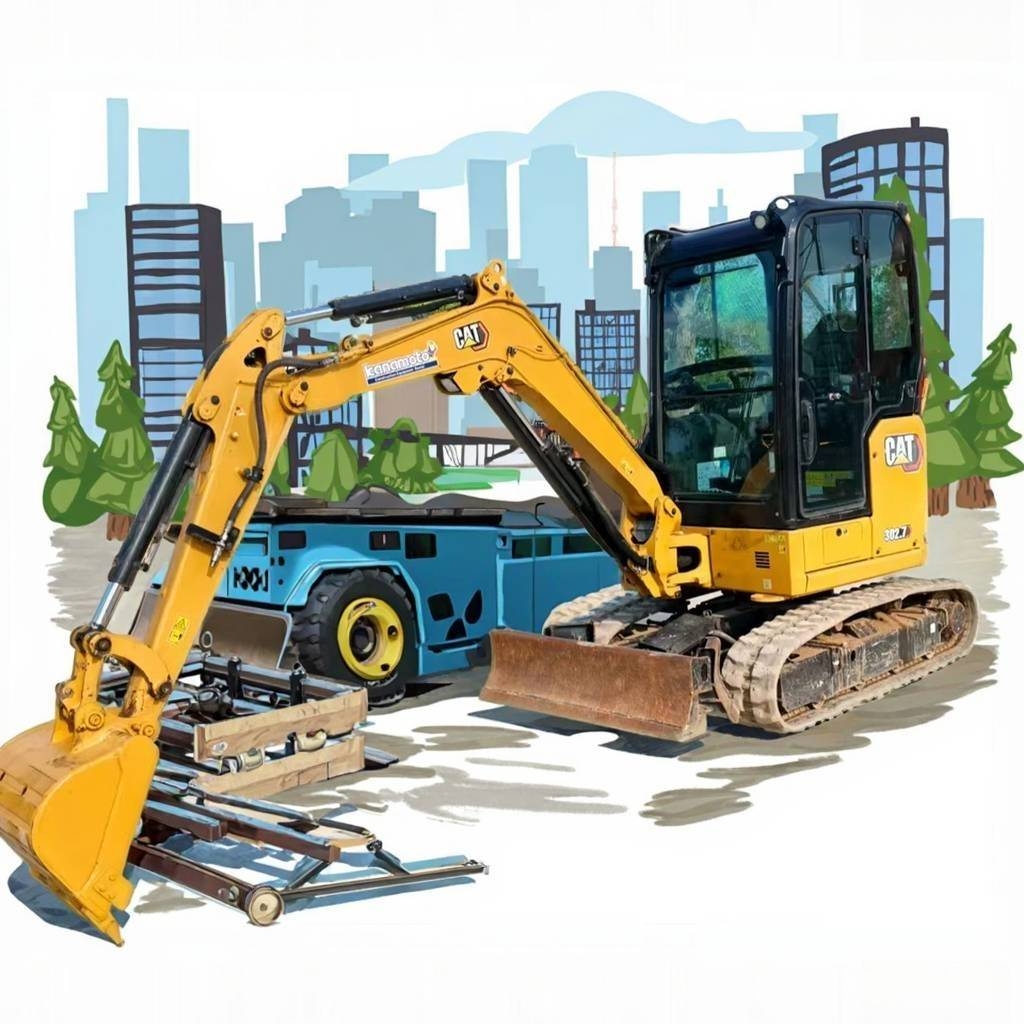 CAT 302.7 Mini ekskavatörler, 7 tona dek