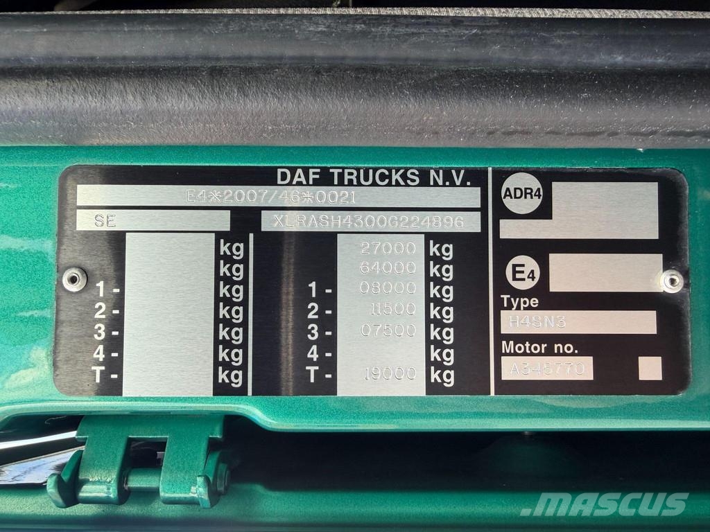 DAF XF530 6X2*4 EURO6 + CHASSIS 7350MM Šasija ar kabīni