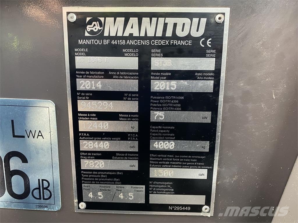 Manitou MT1840A ST3B Manipuladores telescópicos