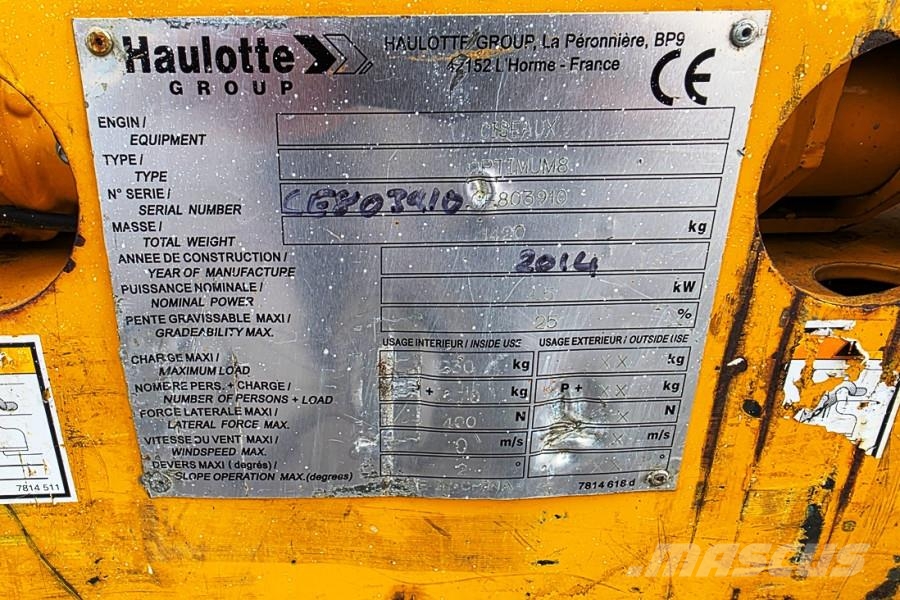 Haulotte Optimum 8 Electric, 7.77m Working Height, 230kg Ca Elevadores de tesoura