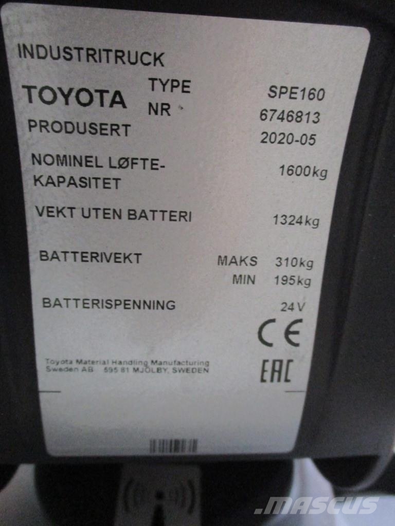Toyota SPE160 Platform power pallet trucks