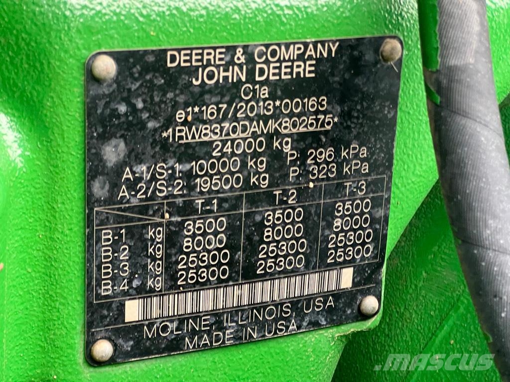 John Deere 8RX370 Tratores Agrícolas usados