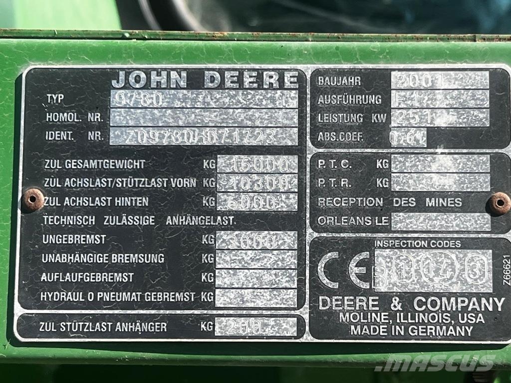 John Deere 9780 CTS Derliaus nuėmimo kombainai