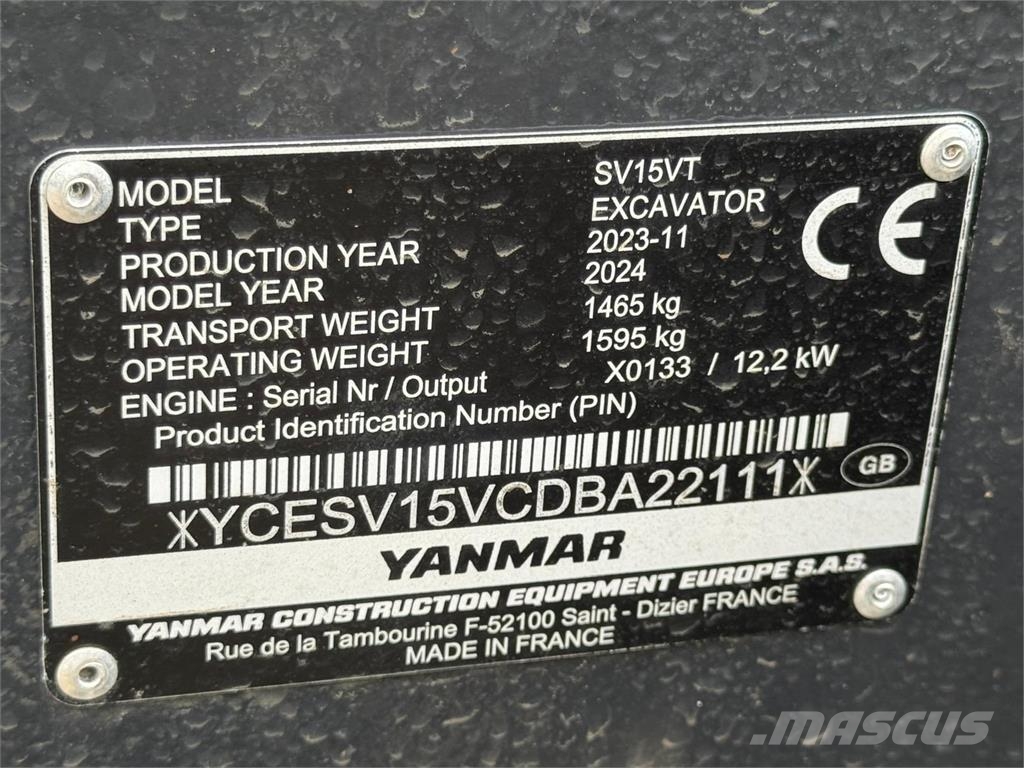 Yanmar SV15VT Midikaivukoneet 7t - 12t
