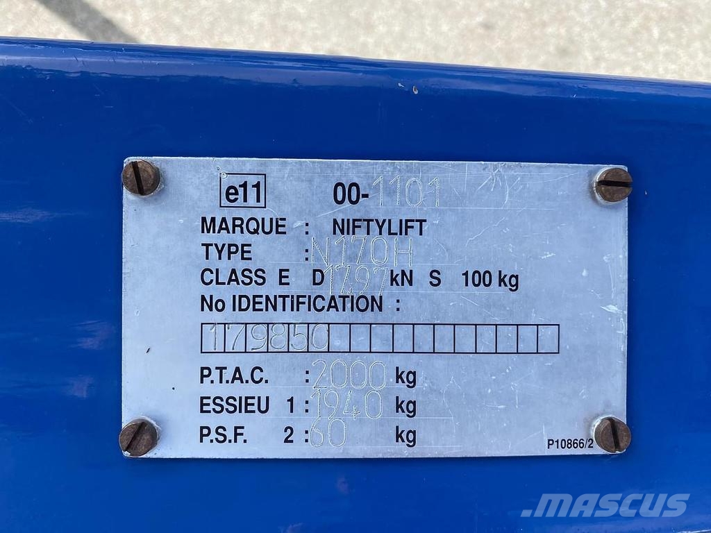 Niftylift 170 HDE, Aanhanger hoogwerker, 17 meter Andere liften en hoogwerkers