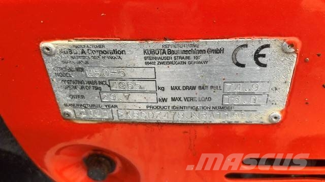 Kubota U 50-5 Minigrävare < 7t
