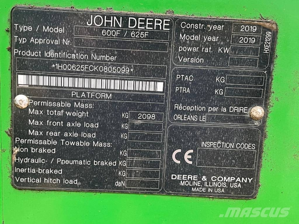 John Deere 625 F Outro equipamento de ceifa