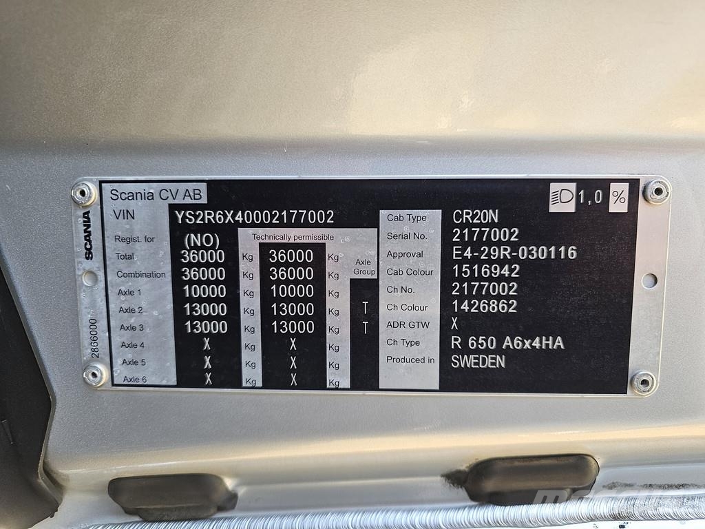 Scania R650 XT 6x4 - 8x4 / 100.000 kg / BIG AXLE Cabezas tractoras