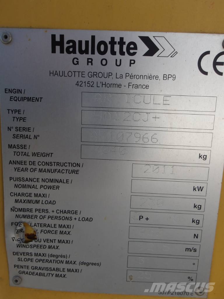 Haulotte HA 12 CJ Zglobne podizne platforme