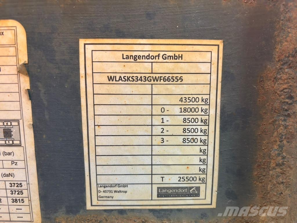 Langendorf SKS-HS BOX L=8193 mm Benne semi remorque