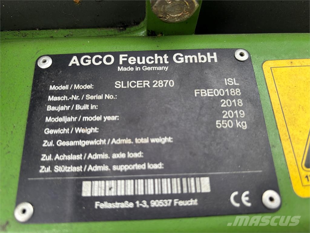 Fendt Slicer 2870 ISL Косилки-формувачі