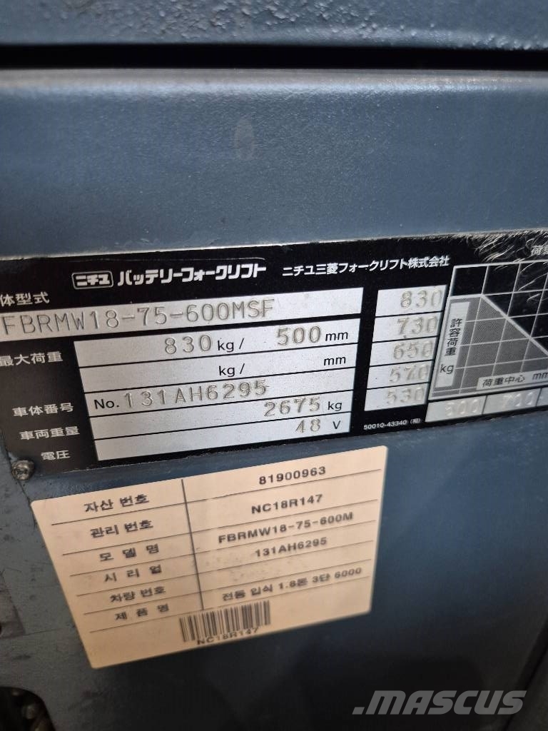 Nichiyu FBRMAW18-H75B-600MSF Elektrikli forkliftler