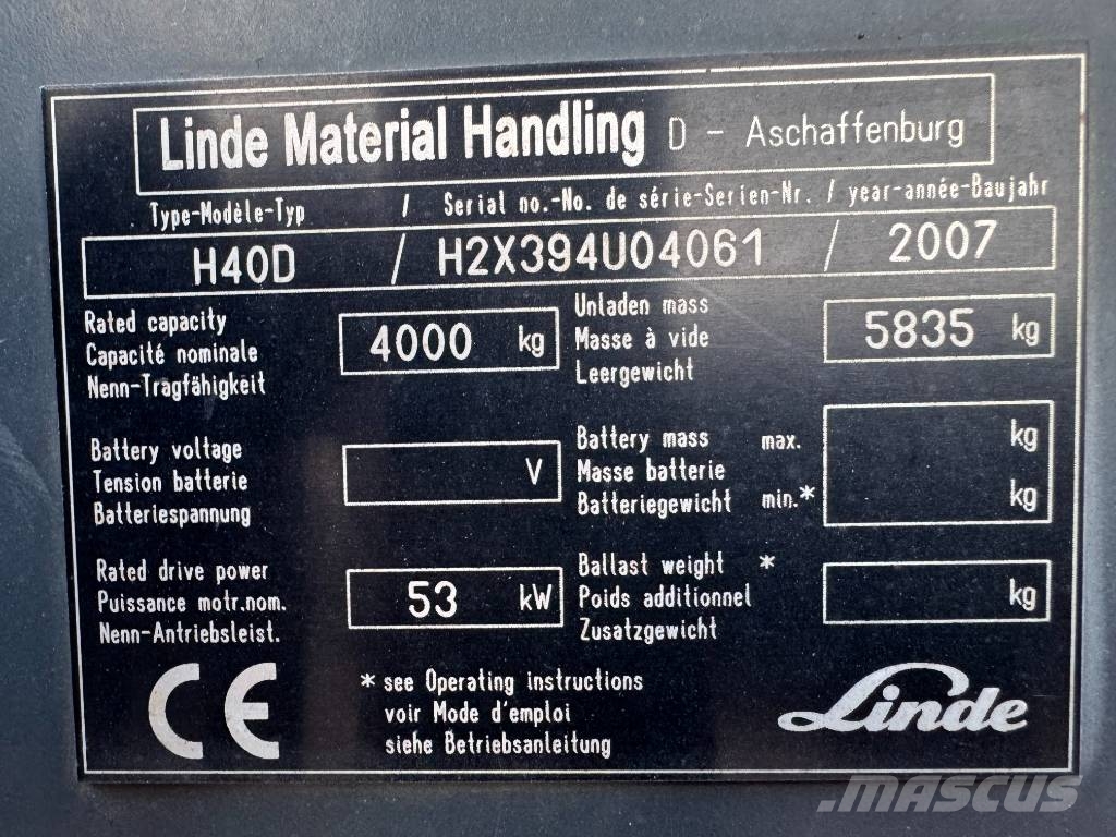 Linde H40D V-4156 OB Dizelski viljuškari