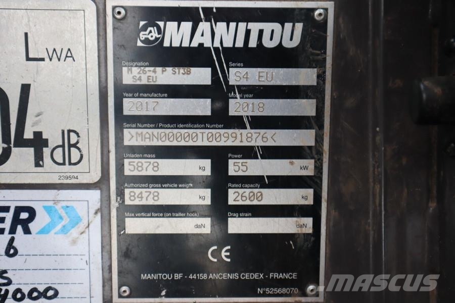 Manitou M26-4 Valid inspection, Diesel, 4x4 Drive, 4500mm Terenski viličar