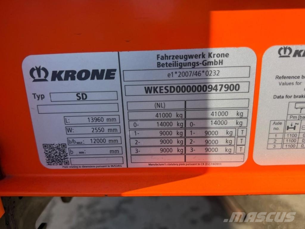 Krone 3 AXLE BPW - SLIDING ROOF Ημιρυμούλκες Κουρτίνα
