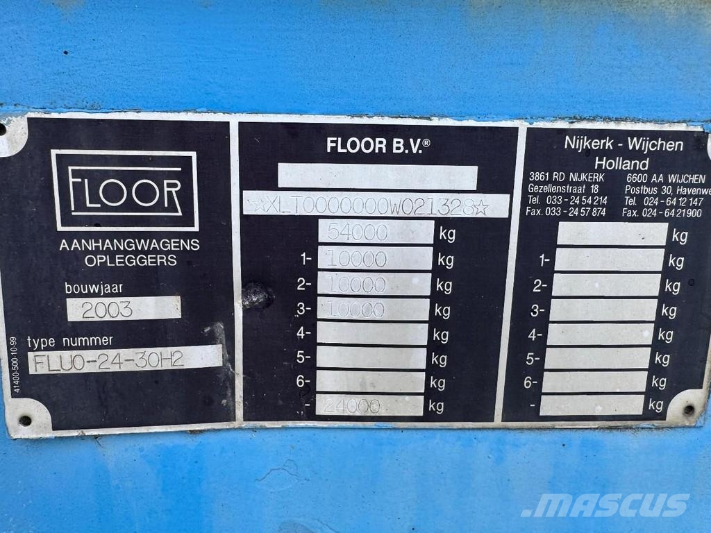 Floor FLUO-24-30H2 3 AXLE BPW + KENNIS R-28/100-3 + EXTE Madelpoolhaagised