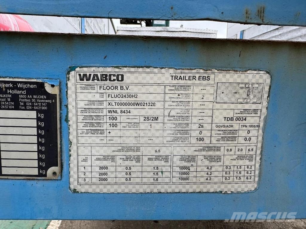 Floor FLUO-24-30H2 3 AXLE BPW + KENNIS R-28/100-3 + EXTE Semi-trailer med lad/flatbed
