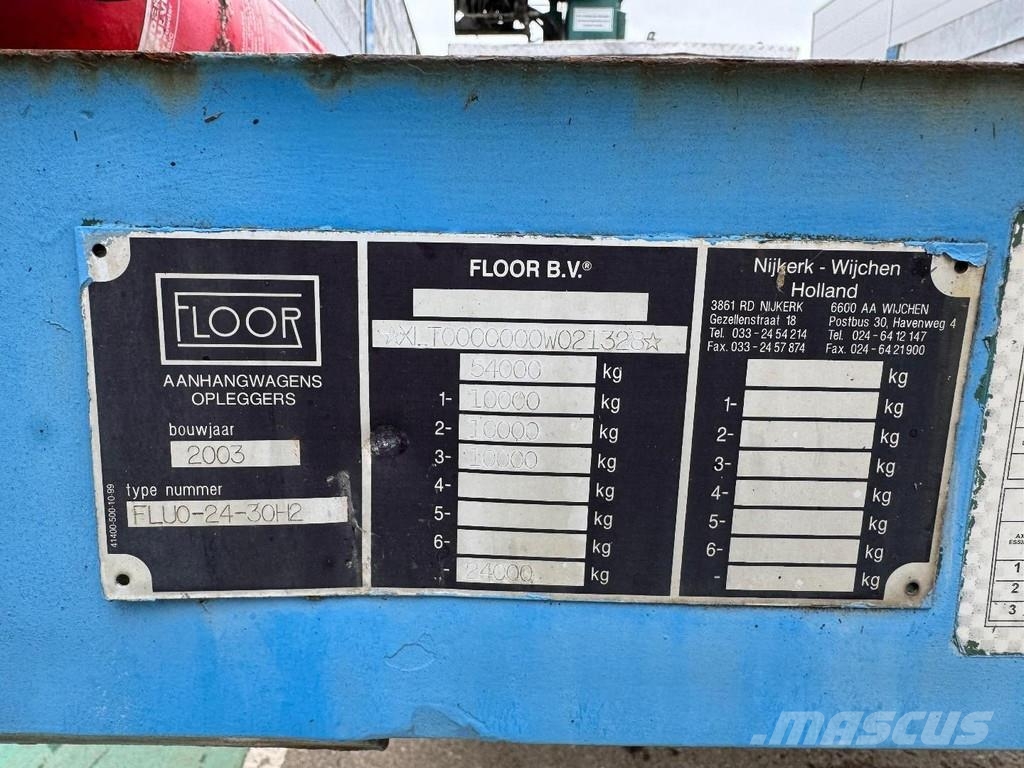 Floor FLUO-24-30H2 3 AXLE BPW + KENNIS R-28/100-3 + EXTE Semi-trailer med lad/flatbed