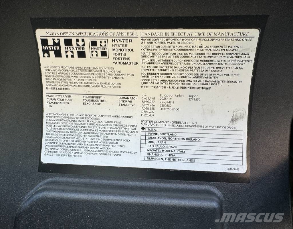 Hyster H6.0FT 5600 kg Diesel forklifts