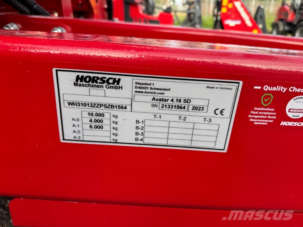 Horsch Avatar 4.16 SD Zaaicombinaties