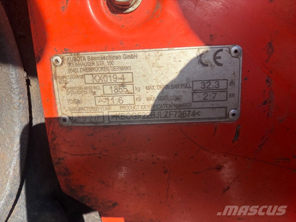 Kubota KX 019 ミニ油圧ショベル 7t以下（ミニユンボ・ミニディガー）