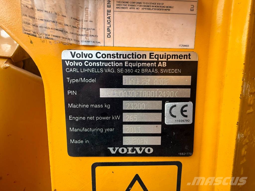 Volvo A 30 F Artikulētie pašizgāzēji