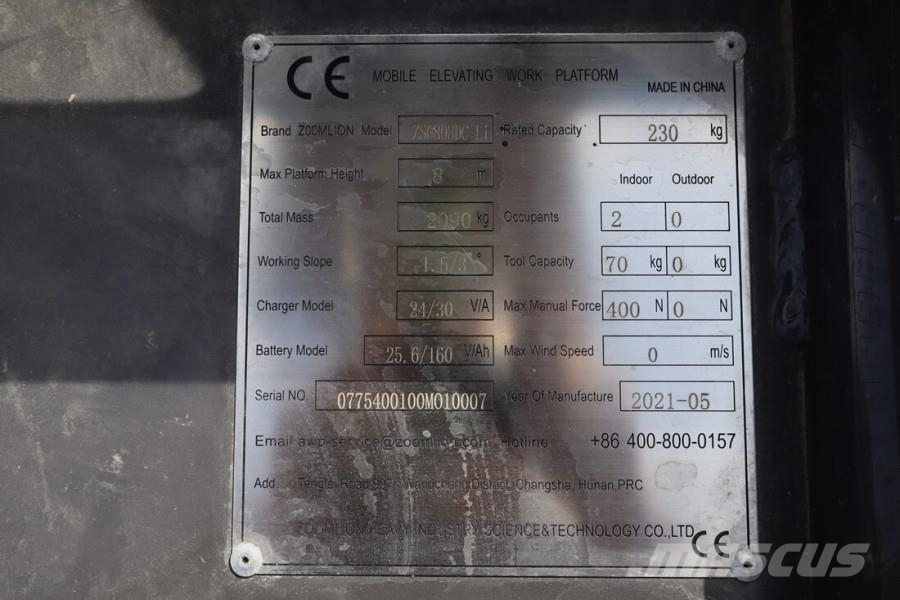Zoomlion ZS0808DC Valid Iinspection, *Guarantee! 10m Workin Nožnicové zdvíhacie plošiny