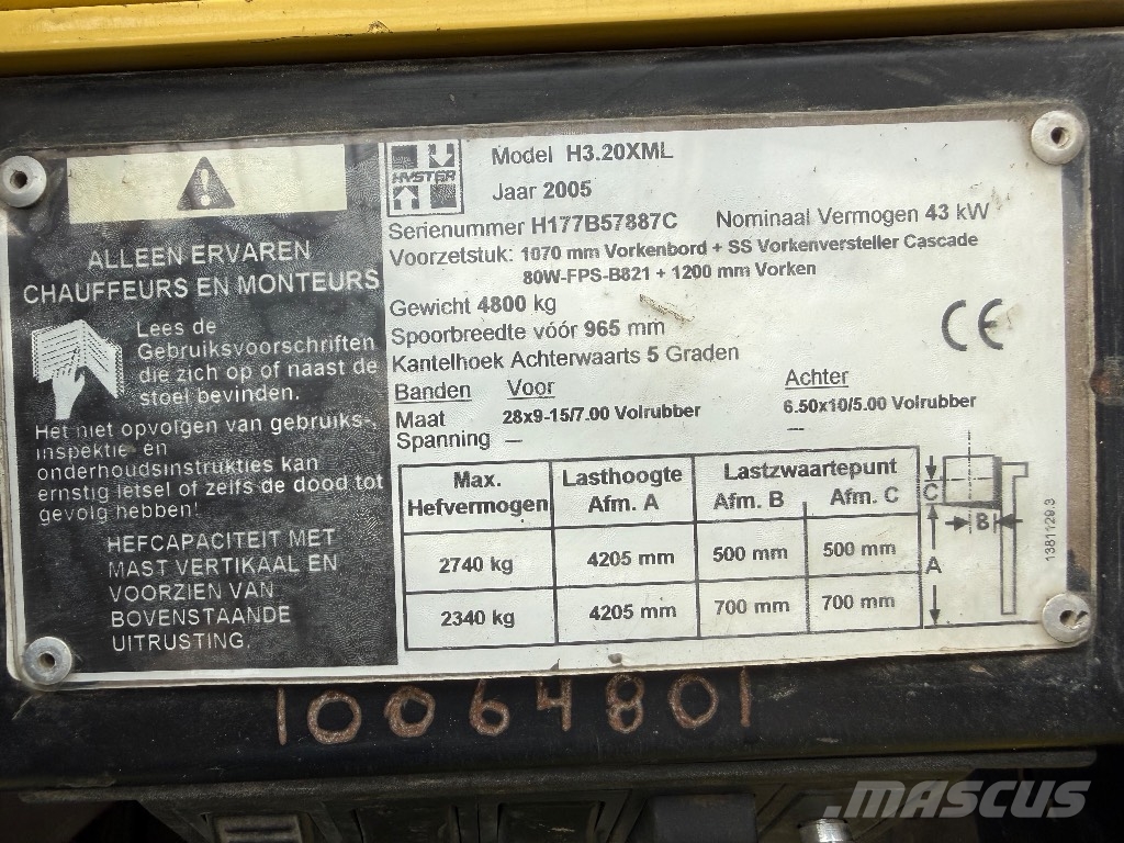 Hyster H 3.20 XM L Diesel forklifts